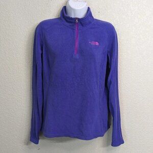 The North Face Women's 1/4 Zip Mock Neck Glacier Fleece Purple Pink Pullover M